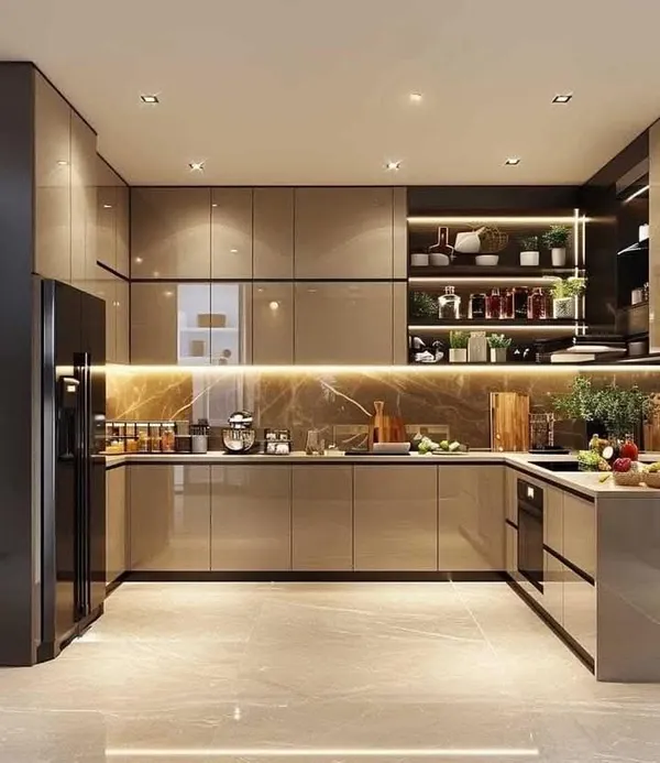 Wall-hung minimalist TV media console with flip-down doors and concealed wire ducting